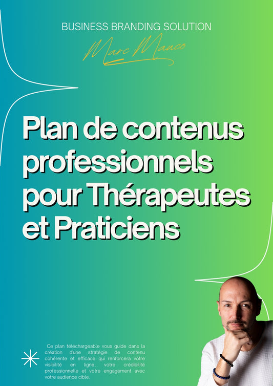 Plan de contenus professionnels pour Thérapeutes et Praticiens